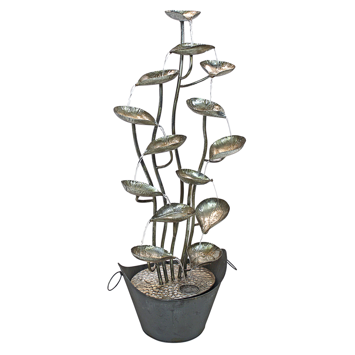 Image Thumbnail for Dt Rain Forest Leaves Metal Fountain